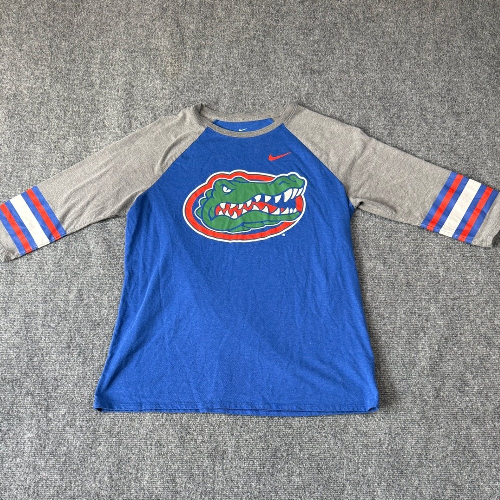 Nike The Nike Tee Florida Gators T-Shirt Gray Blue Baseball‎ Large